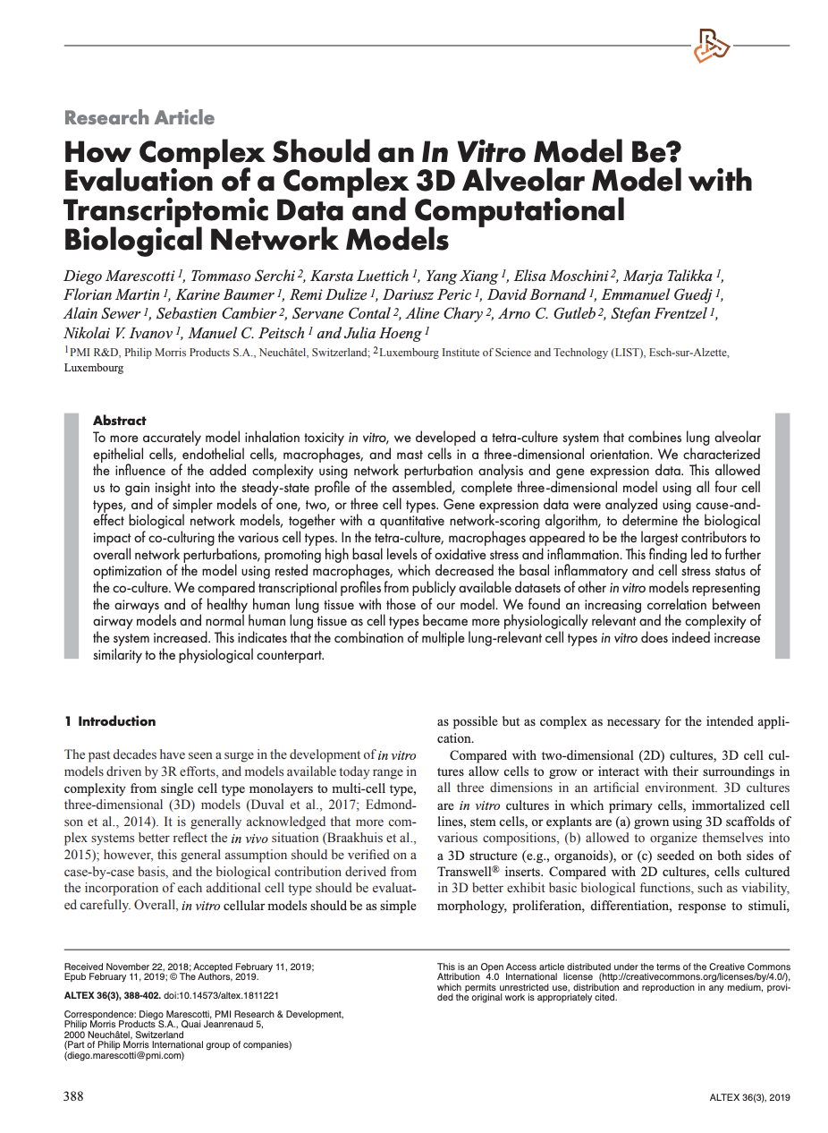 How complex should an in vitro model be?