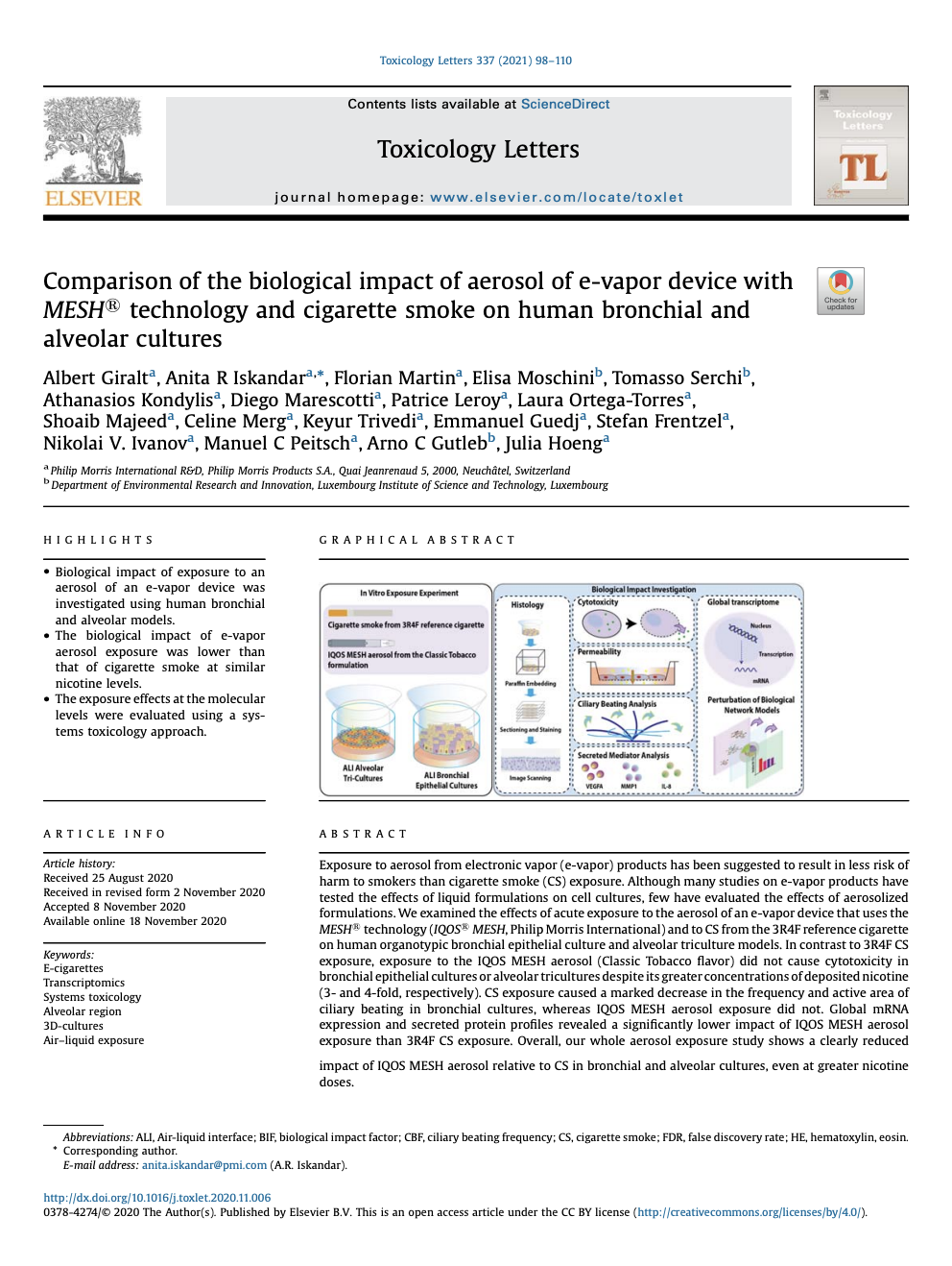 Comparison of the biological